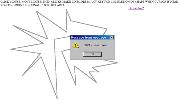 area of Irregular Polygon with area in pixels shown